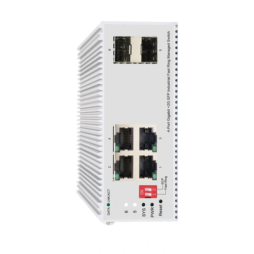 4-Port Gigabit +2G SFP Industrial Fast Ring Managed Switch
